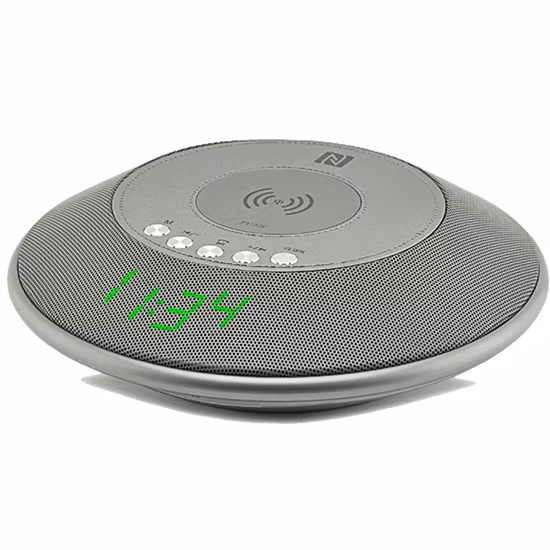 Despertador sem fio alto-falante bluetooth novo qi carregador sem fio alto-falante portátil bluetooth
